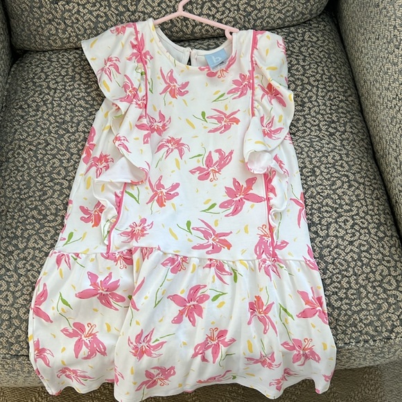 Bella Bliss Girls Floral Lily Pink Dress. - Picture 6 of 6